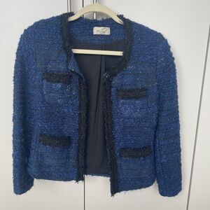 Navy tweed blazer